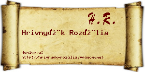 Hrivnyák Rozália névjegykártya