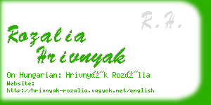 rozalia hrivnyak business card